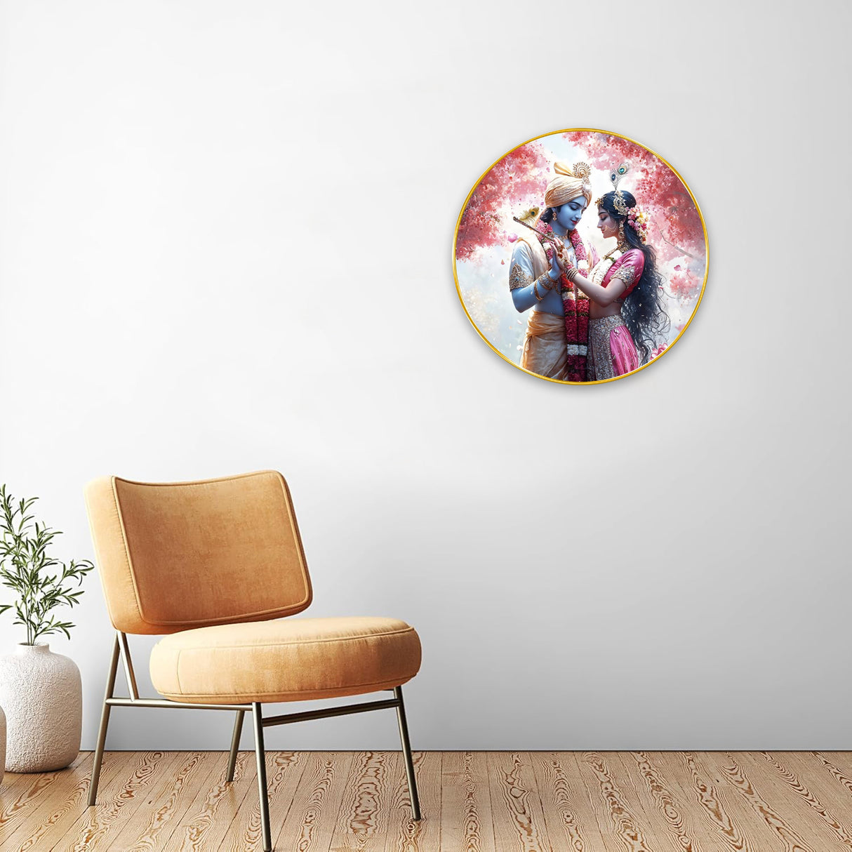 NOBILITY Radha Krishna Painting modern sparkle lamination Kanha wall art with premium golden slim frame for Home Living Room Office Wedding Return Christmas Diwali Gift Items for Friends Family