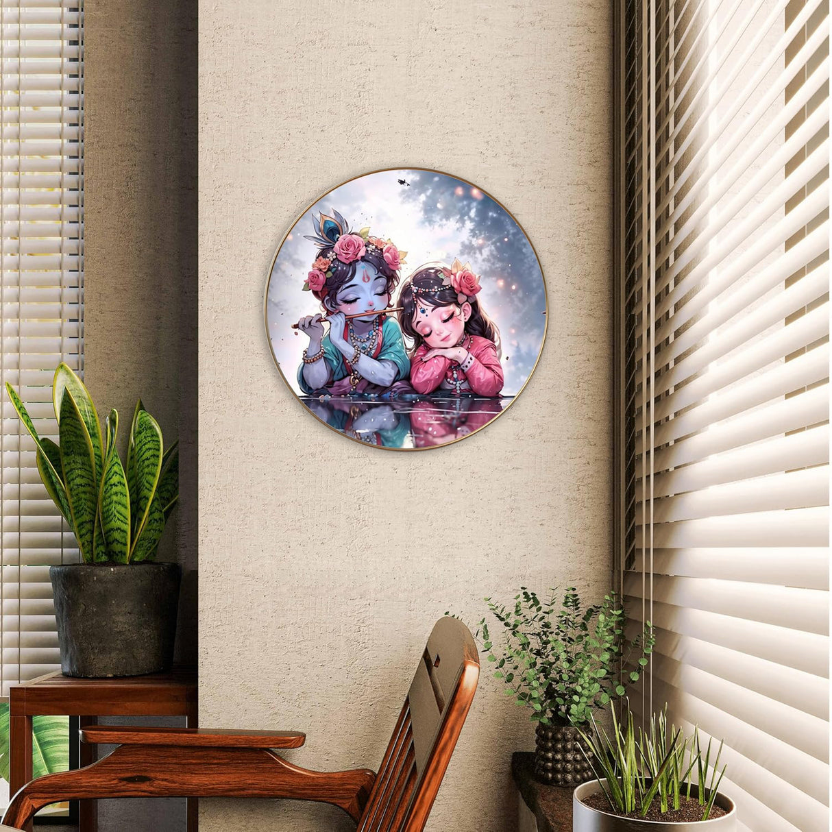 NOBILITY Radha Krishna Painting modern sparkle lamination Kanha wall art with premium golden slim frame for Home Living Room Office Wedding Return Christmas Diwali Gift Items for Friends Family