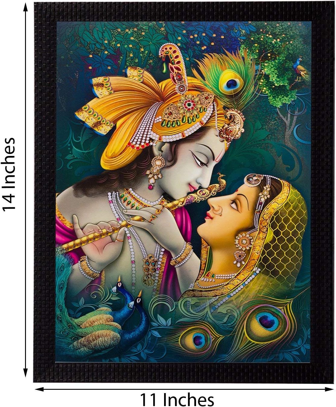 NOBILITY Radha Krishna Framed Painting UV Textured Wall Art Decor Statue Idol for Home Living Room Office Decoration Wedding Return Diwali Gift Items for Family Friends