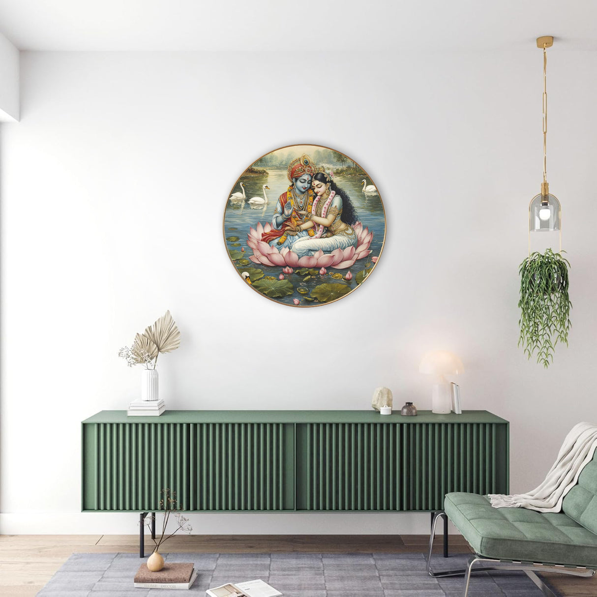 NOBILITY Radha Krishna Painting modern sparkle lamination Kanha wall art with premium golden slim frame for Home Living Room Office Wedding Return Christmas Diwali Gift Items for Friends Family