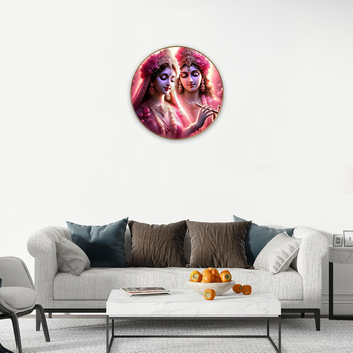 NOBILITY Radha Krishna Painting modern sparkle lamination Kanha wall art with premium golden slim frame for Home Living Room Office Wedding Return Christmas Diwali Gift Items for Friends Family