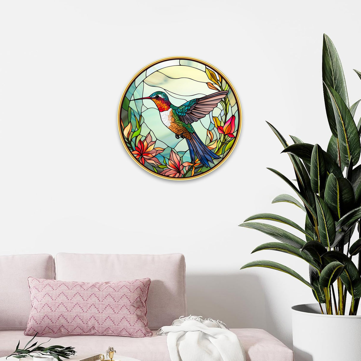 NOBILITY Bird Painting modern sparkle lamination wall art with premium golden slim frame for Home Living Room Office Wedding Return Christmas Diwali Gift Items for Friends Family