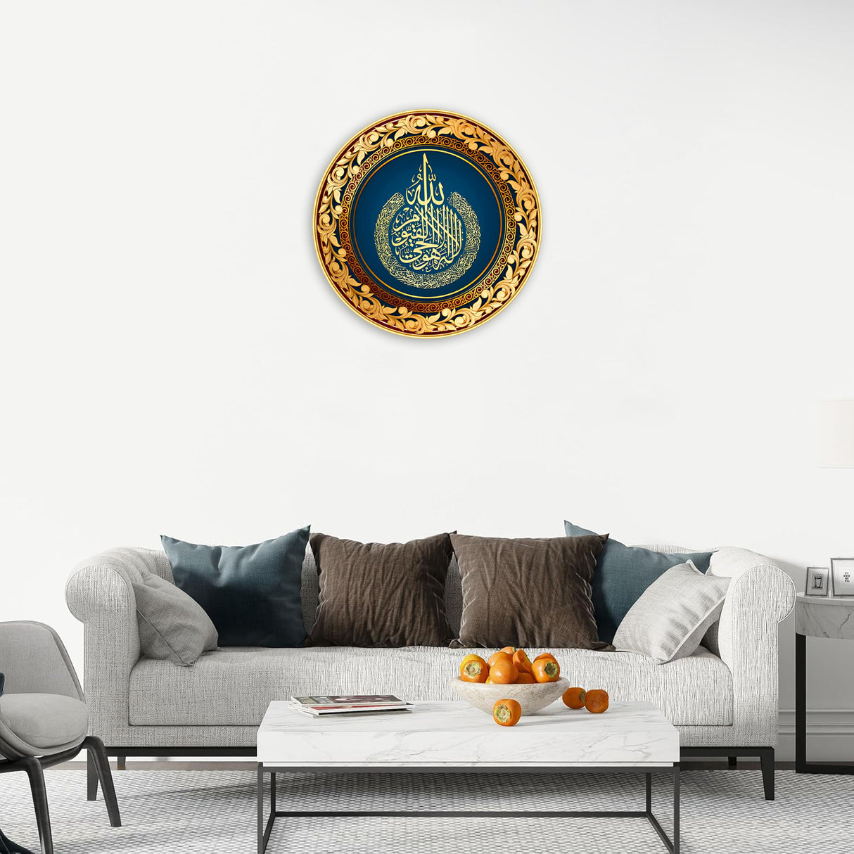 NOBILITY Islamic Painting modern sparkle lamination wall art with premium golden slim frame for Home Living Room Office Wedding Return Christmas Diwali Gift Items for Friends Family