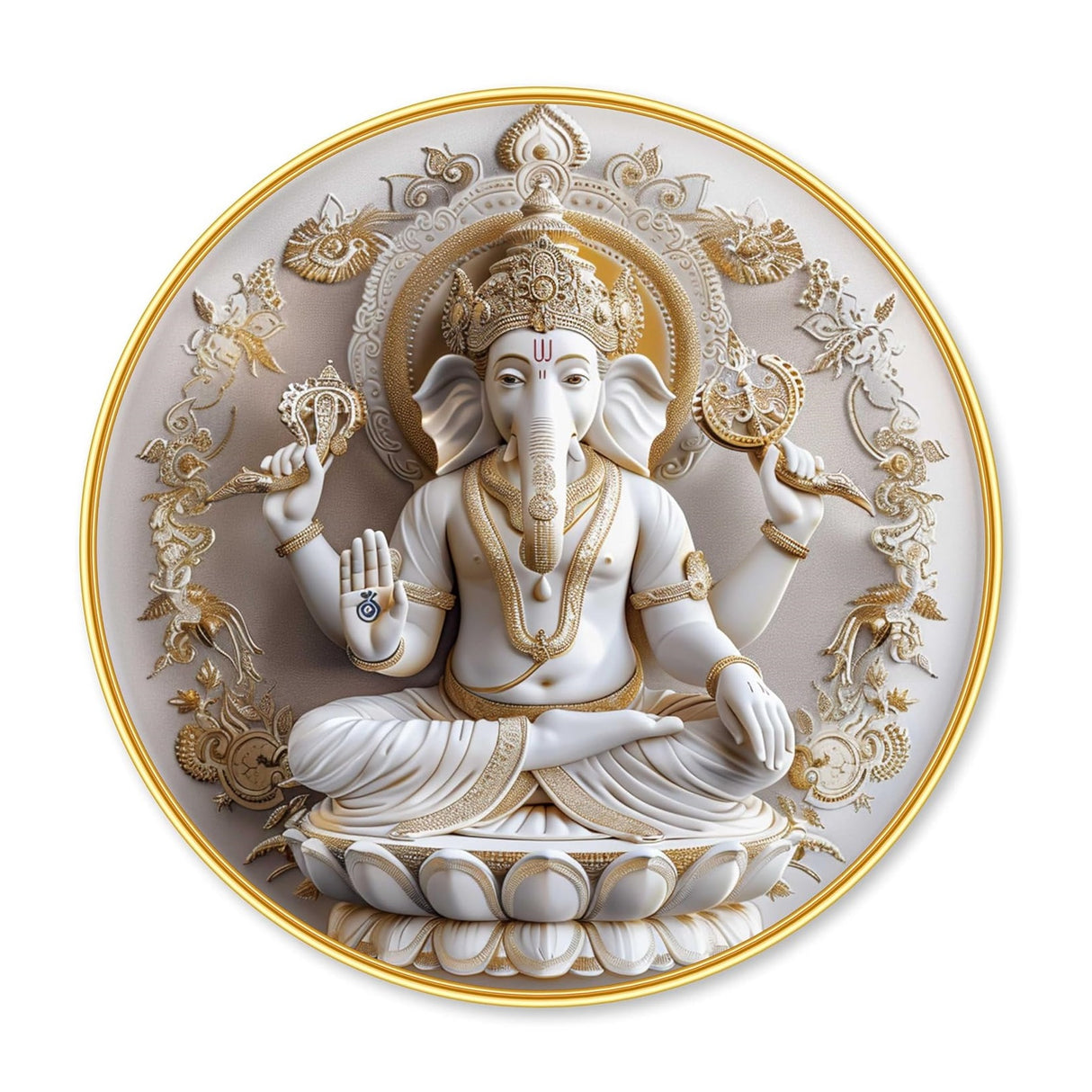 NOBILITY Ganesh Painting modern sparkle lamination Ganesha wall art with premium golden slim frame for Home Living Room Office Wedding Return Christmas Diwali Gift Items for Friends Family