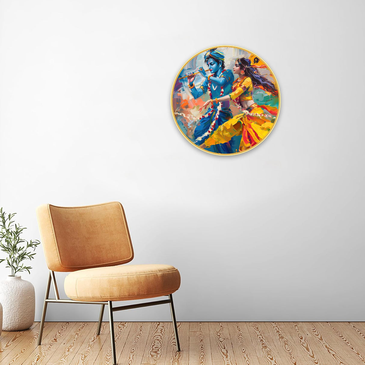 NOBILITY Radha Krishna Wall Art modern sparkle lamination Kanha Painting with premium golden slim frame for Home Living Room Office Wedding Return Christmas Diwali Gift Items for Friends Family