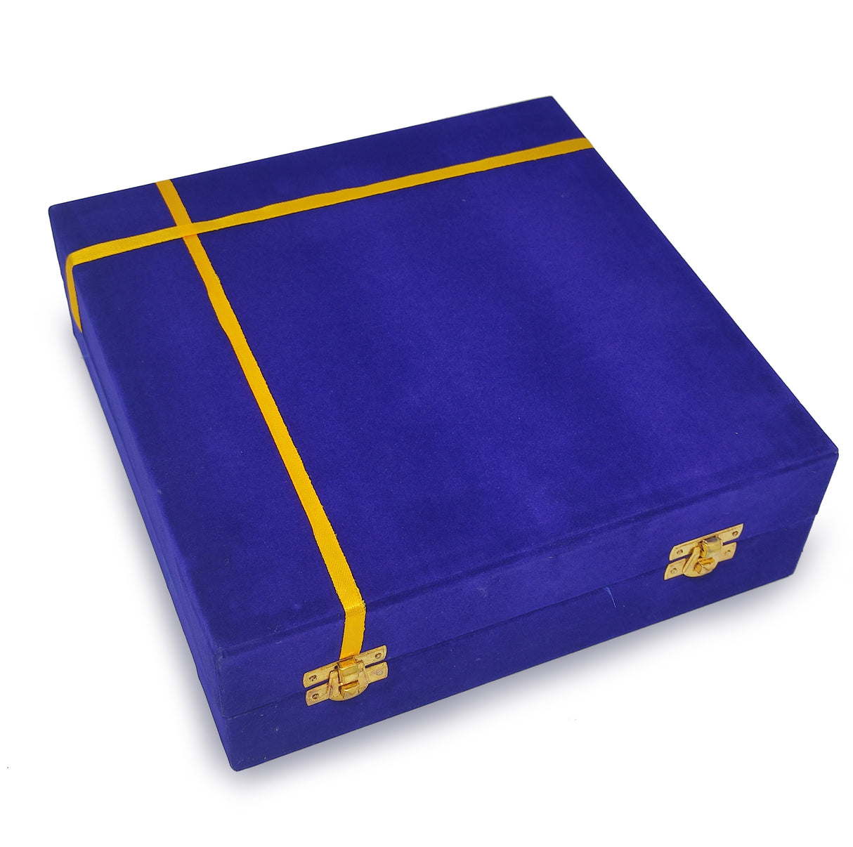 Bengalen Pooja Thali Set Silver Plated with Blue Gift Box Designed 22 cm Puja Plate Kalash Bowl Ghanti Spoon Dhup Dan Diya for Home Office Diwali Wedding Return Gift Items