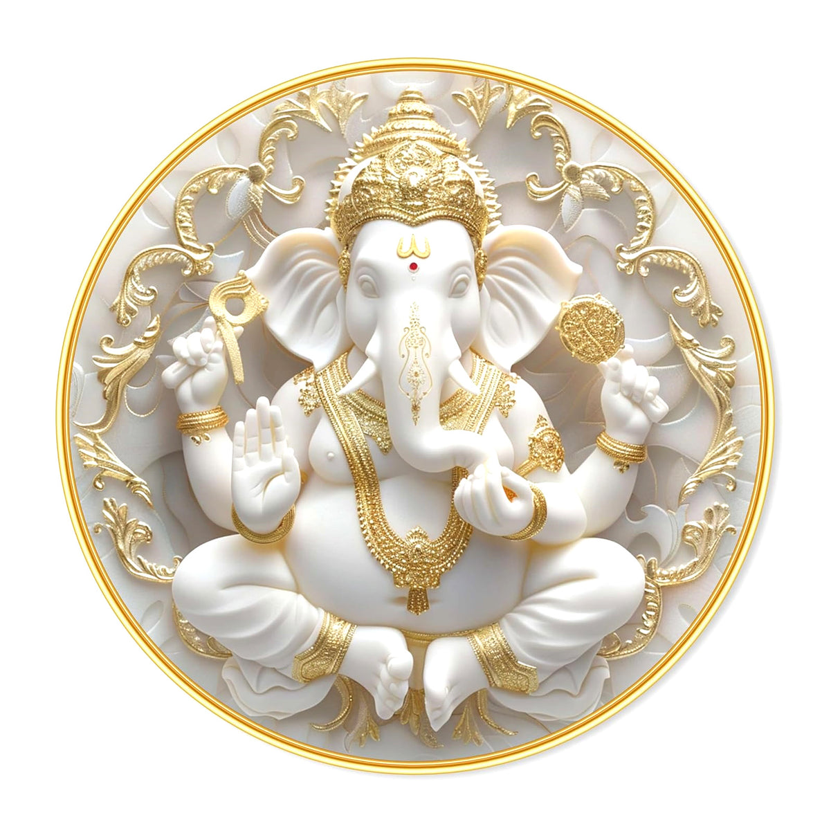 NOBILITY Ganesha Painting modern sparkle lamination Ganesh wall art with premium golden slim frame for Home Living Room Office Wedding Return Diwali Gift Items for Friends Family