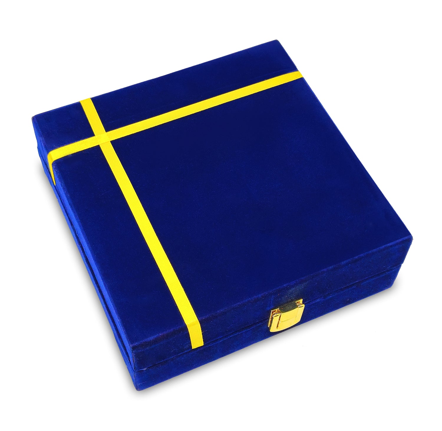 NOBILITY Pooja Thali Set Small 7 Inch With Blue Velvet Box Brass Laddu Gopal Bhog Thali for Krishna Janmashtami Decoration Puja Item Festival Puja Kanha Bhog Thali Set for Home Office Mandir Return Gift Items