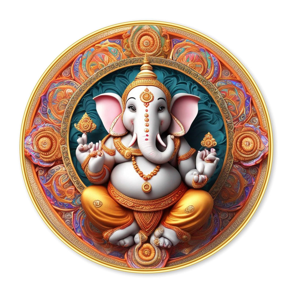 NOBILITY Ganesh Painting modern sparkle lamination Ganesha wall art with premium golden slim frame for Home Living Room Office Wedding Return Christmas Diwali Gift Items for Friends Family