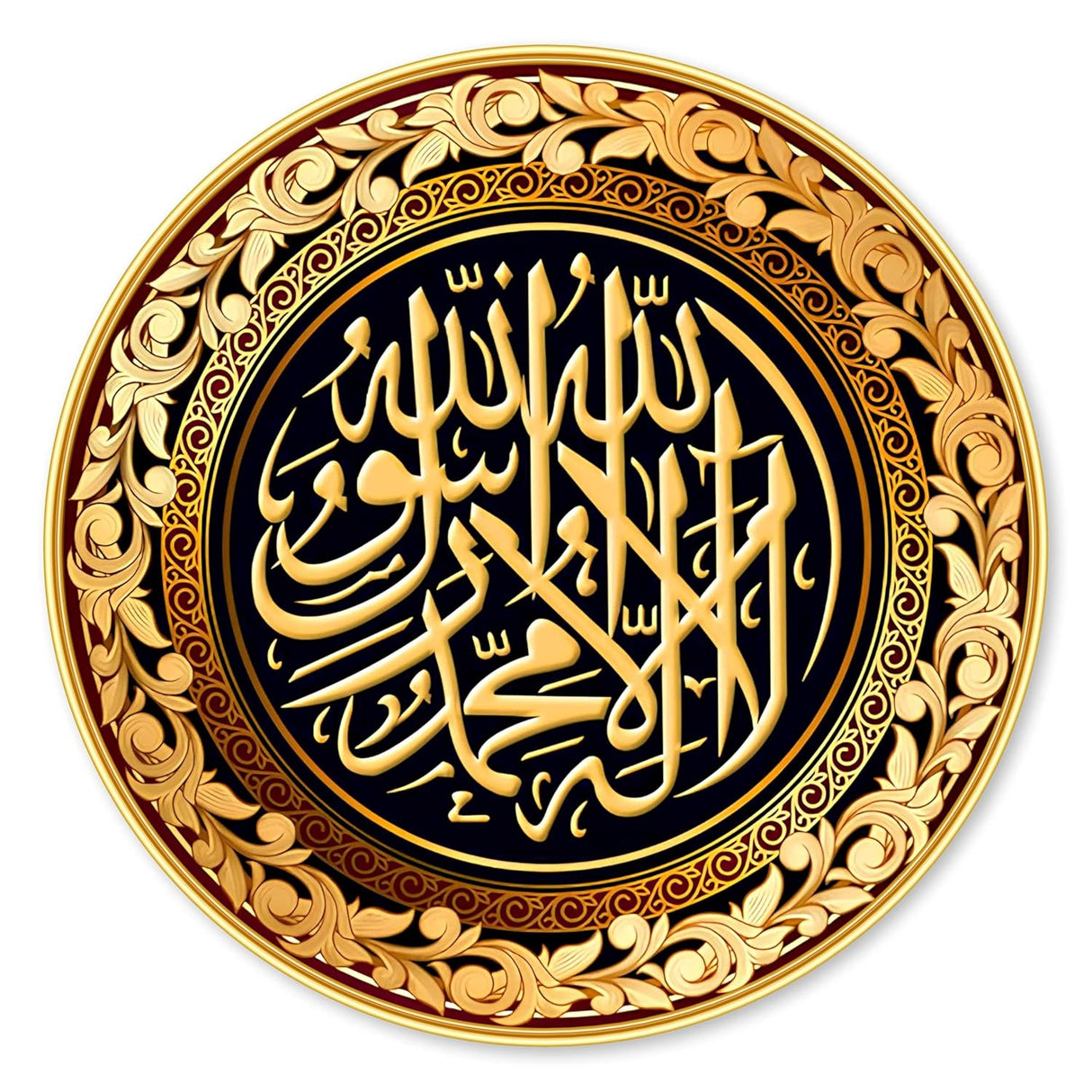 NOBILITY Islamic Painting modern sparkle lamination wall art with premium golden slim frame for Home Living Room