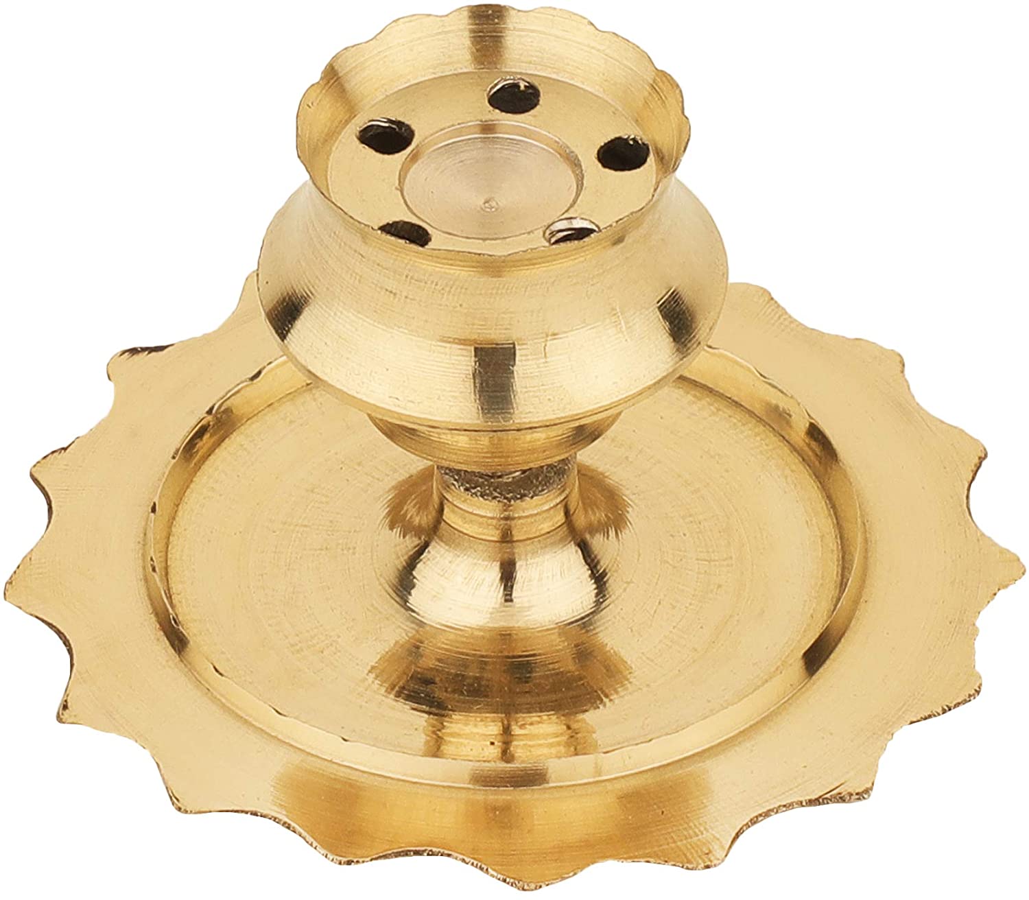 NOBILITY Brass Pooja thali 7 Inch with Kalash Kuber Diya and Other Accessories Ganesh Lakshmi Design Subh Labh Daily Puja Thali Set for Festival Home Office Mandir Diwali Gift Items