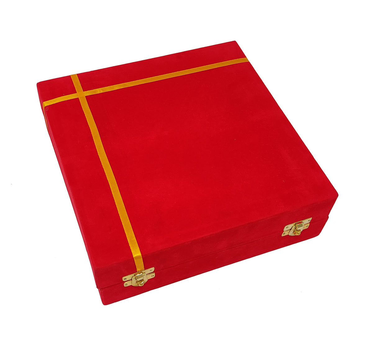 Bengalen Pooja Thali Set Silver Plated with Red Gift Box Designed 22 cm Puja Plate Kalash Bowl Ghanti Spoon Dhup Dan Diya for Home Office Diwali Wedding Return Gift Items