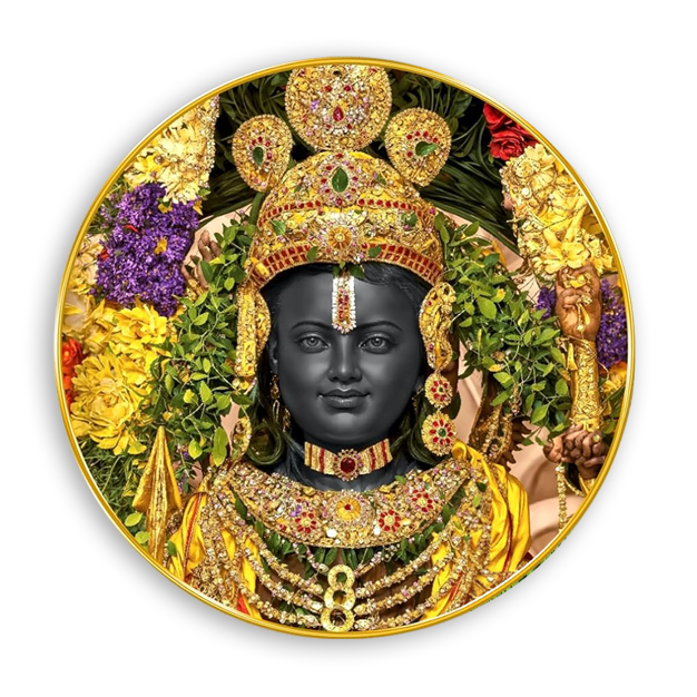 NOBILITY Ram lalla Painting modern sparkle lamination wall art with premium golden slim frame for Home Living Room Office Wedding Return Christmas Diwali Gift Items for Friends Family