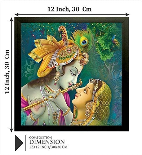 NOBILITY Radha Krishna Framed Painting UV Textured Wall Art Decor Statue Idol Decoration for Home Living Room Office Wedding Return Diwali Gift Items for Friends Family