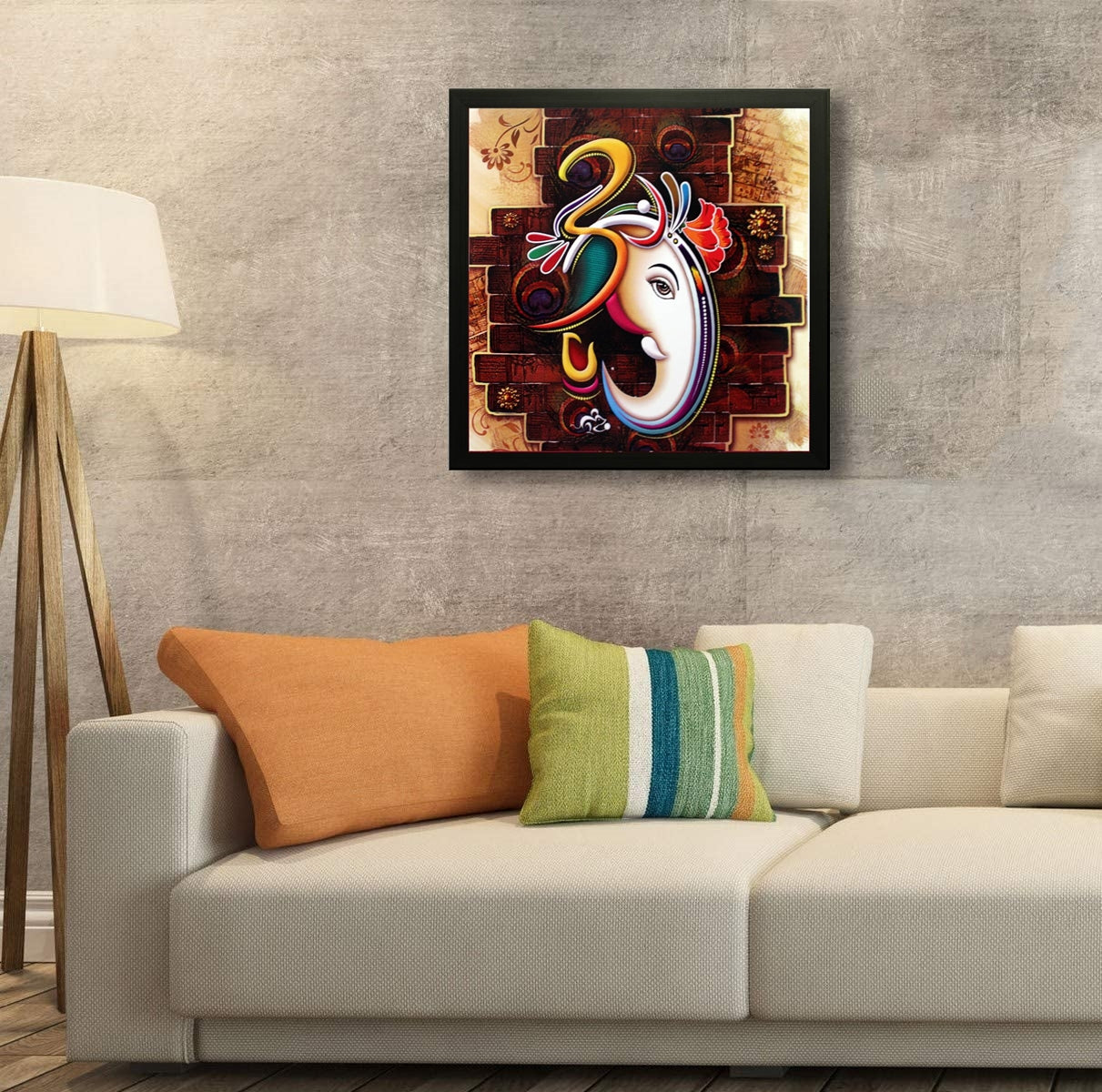 NOBILITY Ganesha Framed Painting Ganesh Wall Art Decor Statue Idol for Home Decoration Living Room Office Wedding Return Diwali Gift Items for Friends