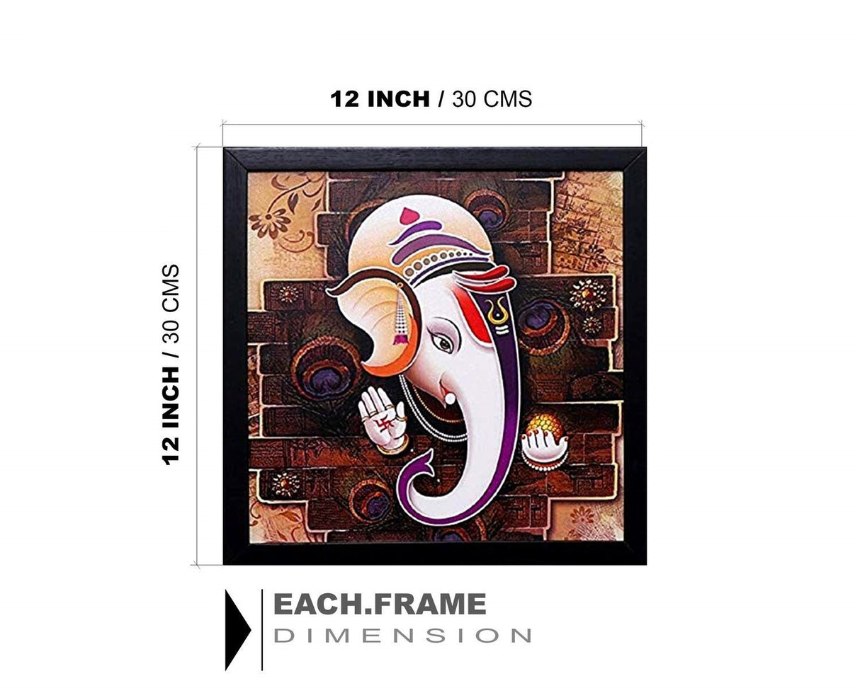 NOBILITY Ganesha Framed Painting Ganesh Wall Art Decor Statue Idol Decoration for Home, Living Room, Office, Gift for friends or family
