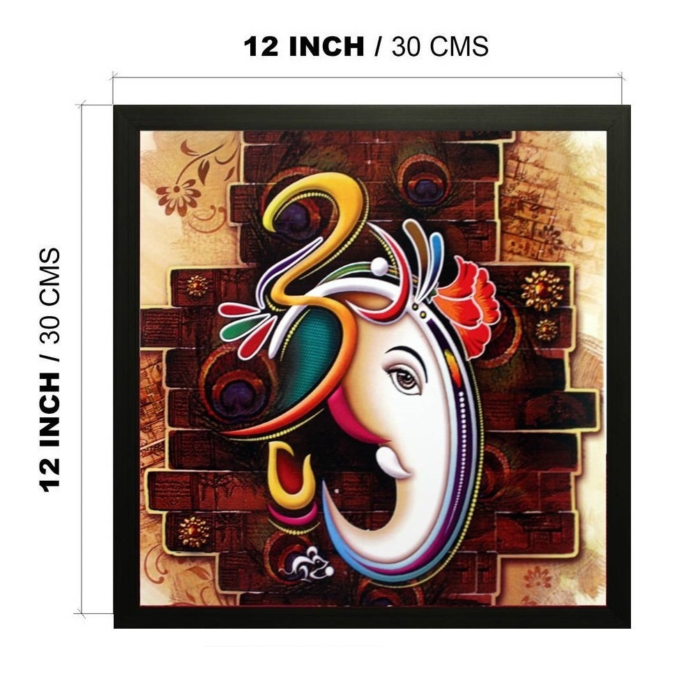 NOBILITY Ganesha Framed Painting Ganesh Wall Art Decor Statue Idol for Home Decoration Living Room Office Wedding Return Diwali Gift Items for Friends