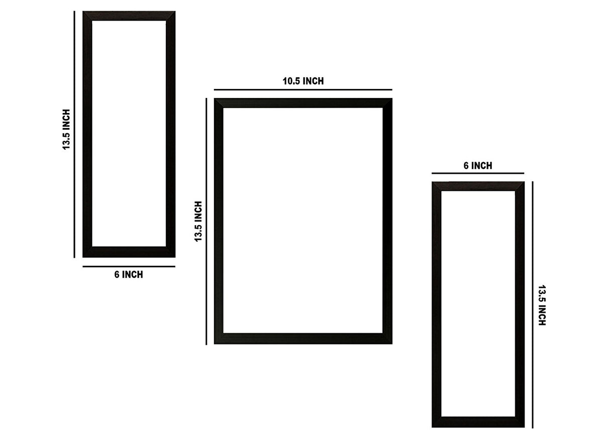 NOBILITY Buddha Framed Painting Set of 3 Wall Art Decor Statue Idol Decoration for Home Living Room Office Wedding Return Gift Items friends family