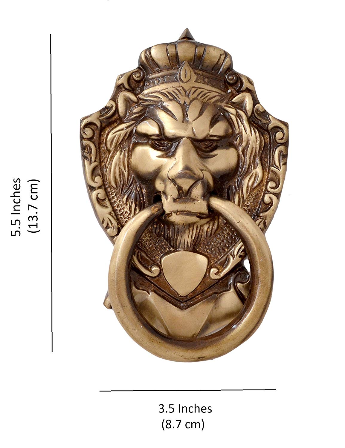 NOBILITY Door Knocker Brass Victorian Style Brass Gate Knocker Lion Mouth Premium Antique Finish Handle Pull Door Accessories Home Decor