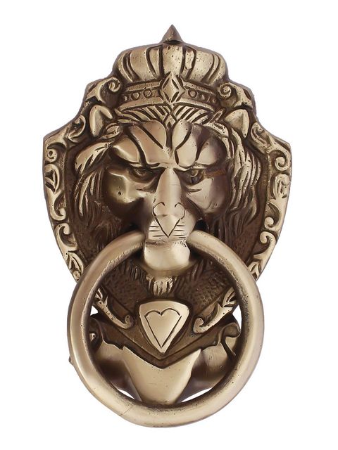 NOBILITY Door Knocker Brass Victorian Style Brass Gate Knocker Lion Mouth Premium Antique Finish Handle Pull Door Accessories Home Decor
