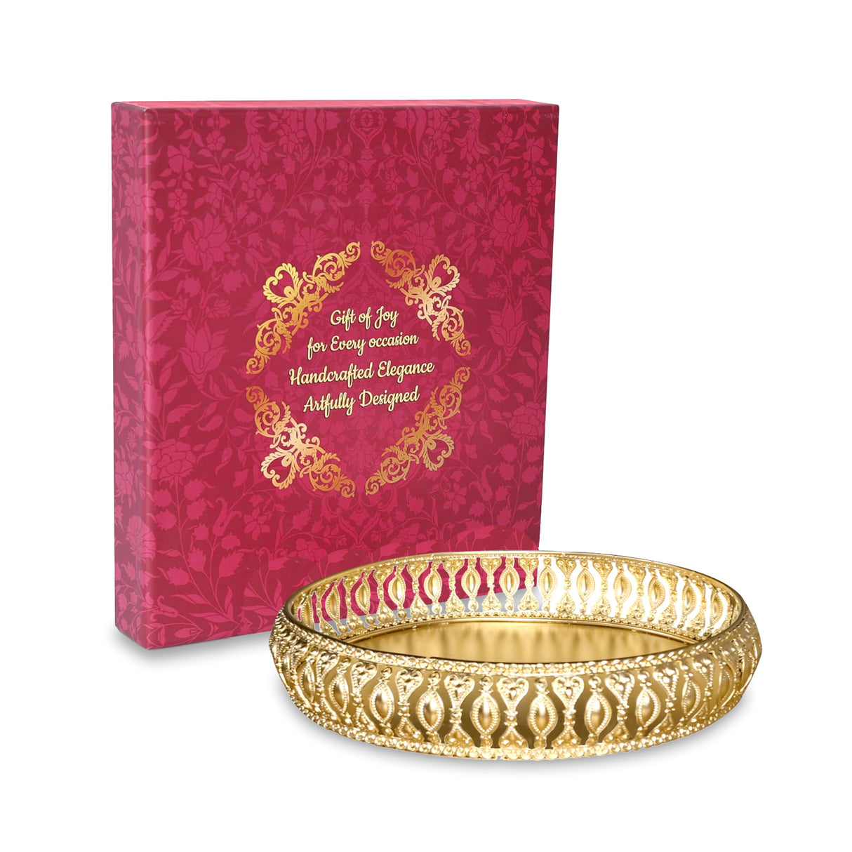 NOBILITY Decorative Tray Gold Dry Fruit Dessert Chocolate Serving Sets Friends Family Home Pooja Decorative Corporate Christmas Diwali Puja Housewarming Gifts Wedding Return Gift Items