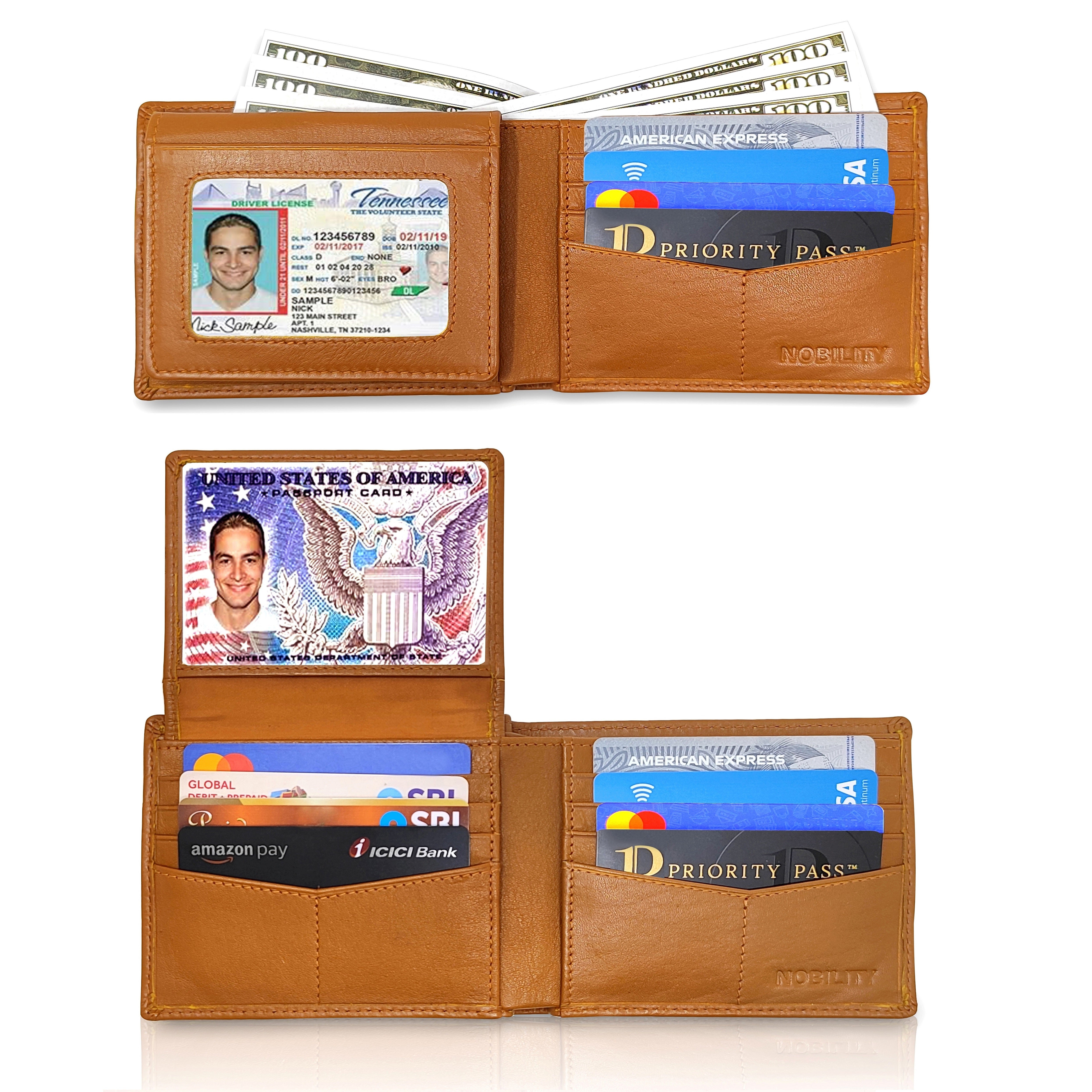 NOBILITY Wallet Vintage Brown for Men Genuine Leather RFID