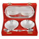 NOBILITY Bowl Spoon Tray Set Silver Plated Dessert Dry Fruits Serving Diwali Christmas Eid Wedding Return Gifts Friends Family Housewarming Home Decoration Corporate Gift items