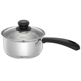 NOBILITY Stainless Steel Saucepan with Glass Lid Induction Base 16 cm 1500 ml