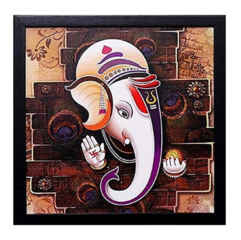 NOBILITY Ganesha Framed Painting Ganesh Wall Art Decor Statue Idol Decoration for Home, Living Room, Office, Gift for friends or family
