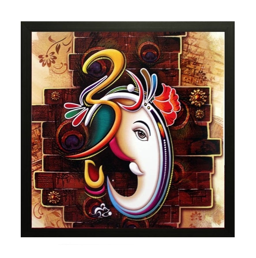 NOBILITY Ganesha Framed Painting Ganesh Wall Art Decor Statue Idol for Home Decoration Living Room Office Wedding Return Diwali Gift Items for Friends