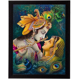 NOBILITY Radha Krishna Framed Painting UV Textured Wall Art Decor Statue Idol for Home Living Room Office Decoration Wedding Return Diwali Gift Items for Family Friends