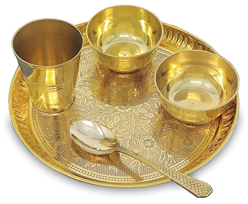 NOBILITY Baby Dinner Set Brass 8 Inch for Annaprashan Sanskar Rice Ceremony Gift for Girls Boys Kids Festive Birthday Return Home Decorative Gifts Items