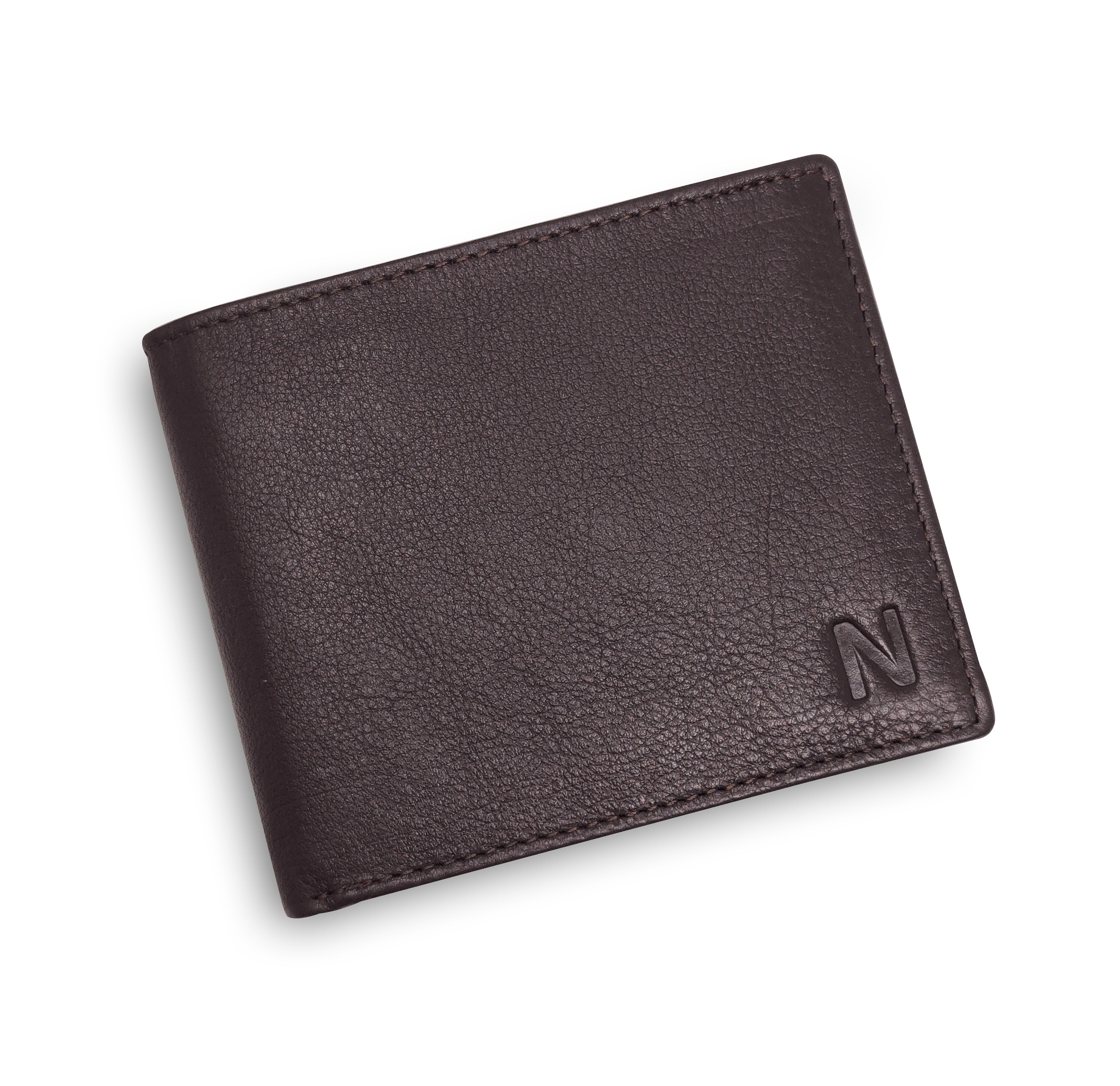 NOBILITY Wallet Brown for Men Genuine Leather RFID Blocking Bifold