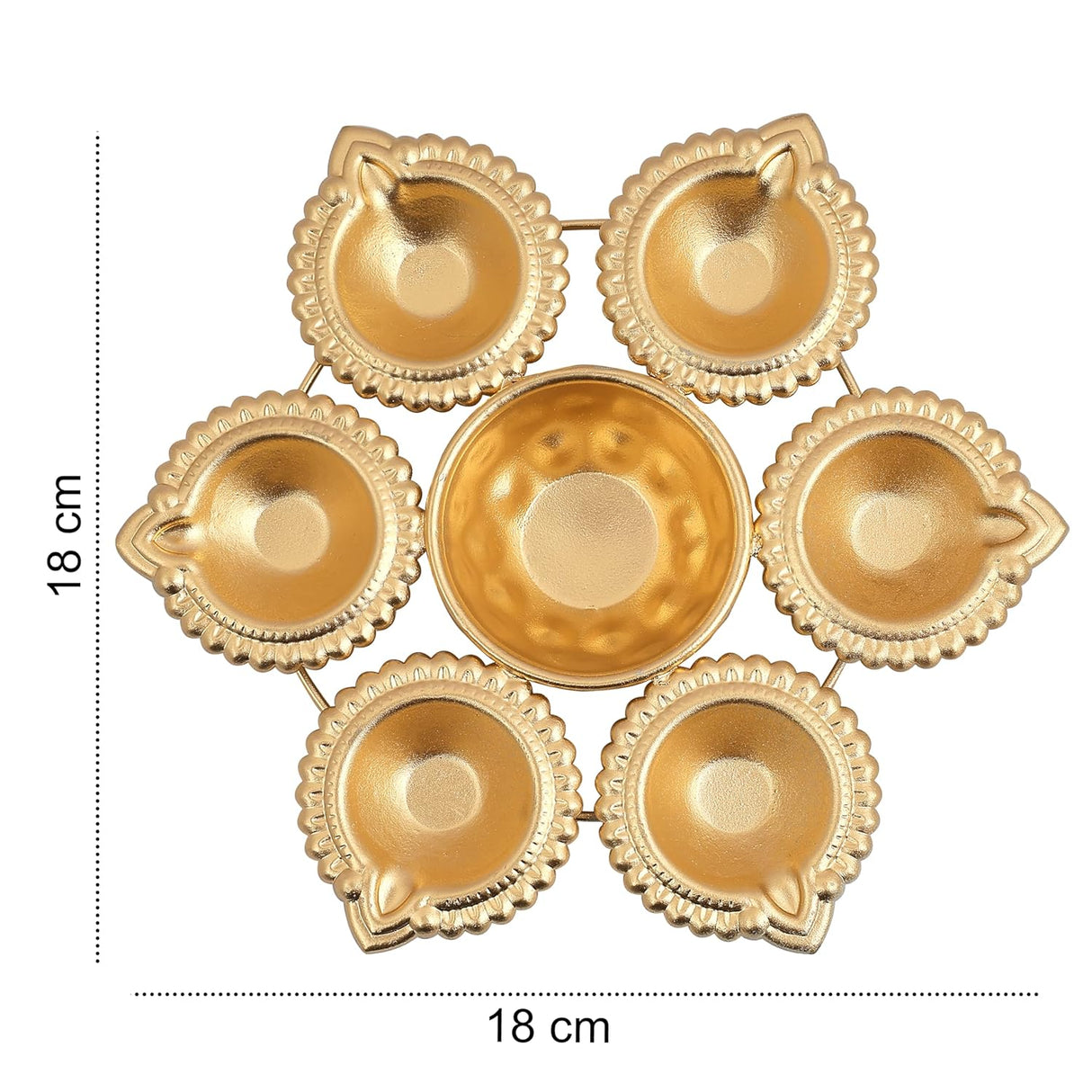 NOBILITY Diya with Decorative Urli Bowl Very Small with Oil Lamp Metal Handcrafted Floating Flower Bowl T-Light Candle Holder for Daily Puja Home Diwali Pooja Christmas Wedding Return Gift Items