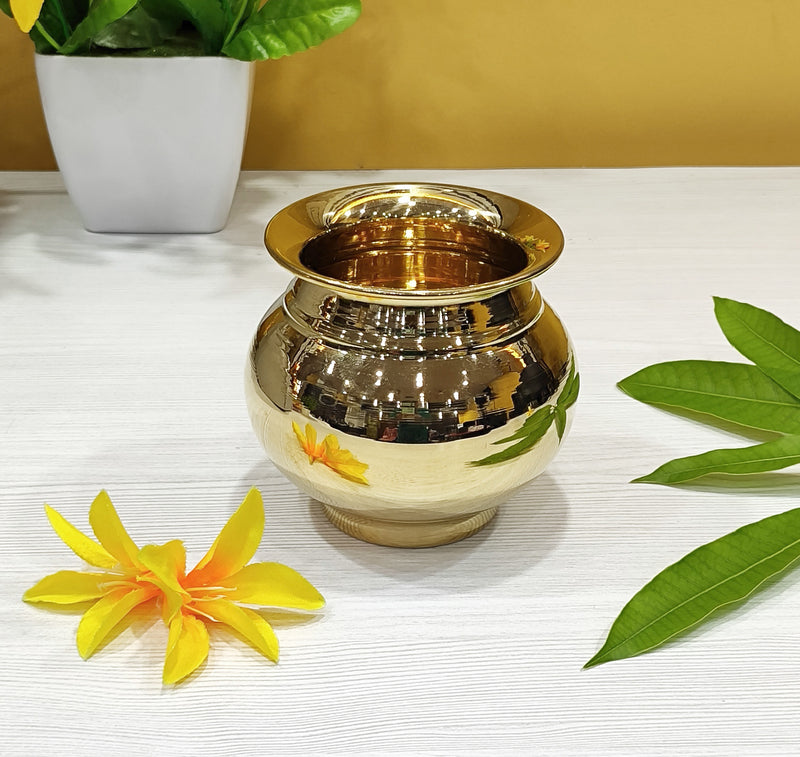 NOBILIT Brass Kalash Lota Gadwa Glossy Pooja Articles for Home Temple Decorative Puja Items for Poojan Purpose Return Gift