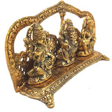 NOBILITY Lakshmi Ganesh Saraswati Statue Gold Metal Laxmi Ganesha Idol Showpiece Traditional Idol for Diwali Puja Home Decoration Wedding Return Gift Items