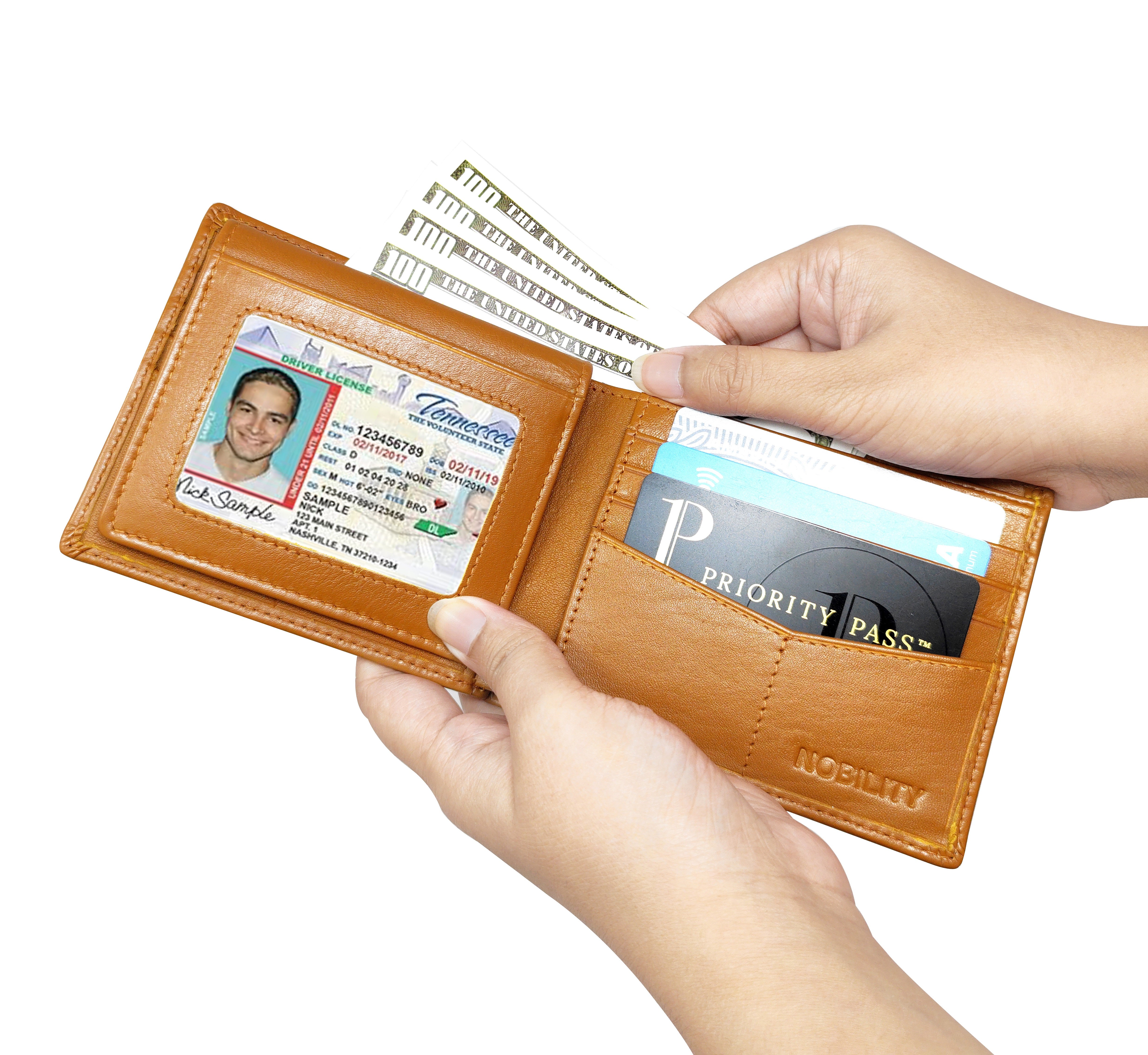 NOBILITY Wallet Vintage Brown for Men Genuine Leather RFID