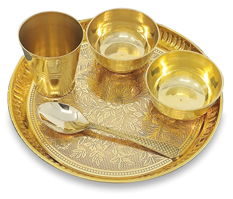 NOBILITY Baby Dinner Set Brass 8 Inch for Annaprashan Sanskar Rice Ceremony Gift for Girls Boys Kids Festive Birthday Return Home Decorative Gifts Items