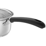 NOBILITY Stainless Steel Saucepan with Glass Lid Induction Base 16 cm 1500 ml