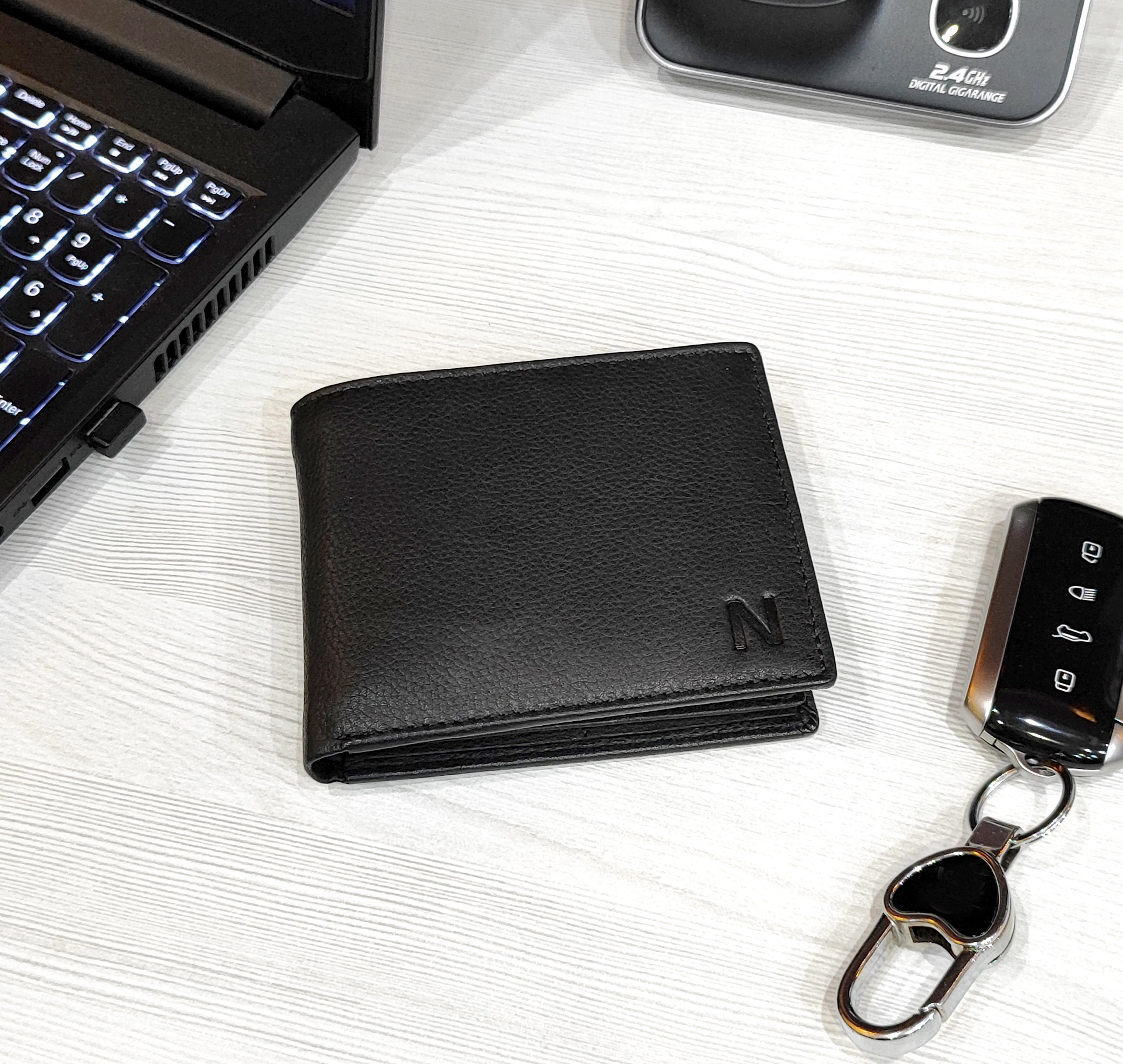 NOBILITY Wallet Black for Men Genuine Leather RFID Blocking Bifold