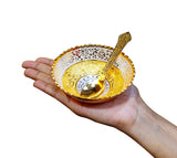 NOBILITY Silver Plated Light Weight Bowl Spoon Set with Red Box Diwali Christmas Eid Wedding Return Home Decoration Friends Family Corporate Gift Items Dessert Dry Fruits Serving Gifts