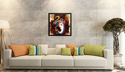 NOBILITY Ganesha Framed Painting Ganesh Wall Art Decor Statue Idol for Home Decoration Living Room Office Wedding Return Diwali Gift Items for Friends