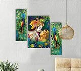 NOBILITY Radha Krishna MDF Self Adhesive Wall Art Digital Reprint Painting Statue Idol Pooja Decoration for Home Living Room Office Diwali Weeding Return Gift Items