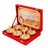 NOBILITY Bowl Spoon Tray Set Gold Silver Plated Dessert Dry Fruits Serving Friends Family Home Decoration Housewarming Corporate Wedding Return Gift Diwali Eid Christmas Gifts items