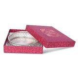 NOBILITY Decorative Tray Silver Dry Fruit Dessert Chocolate Serving Sets Friends Family Home Pooja Decorative Corporate Christmas Diwali Puja Housewarming Gifts Wedding Return Gift Items