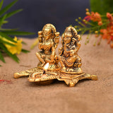 NOBILITY Ganesha Lakshmi Statue Idol Showpiece with Diya for Diwali, Home, Temple, Office, Mandir, Temple Gift Items