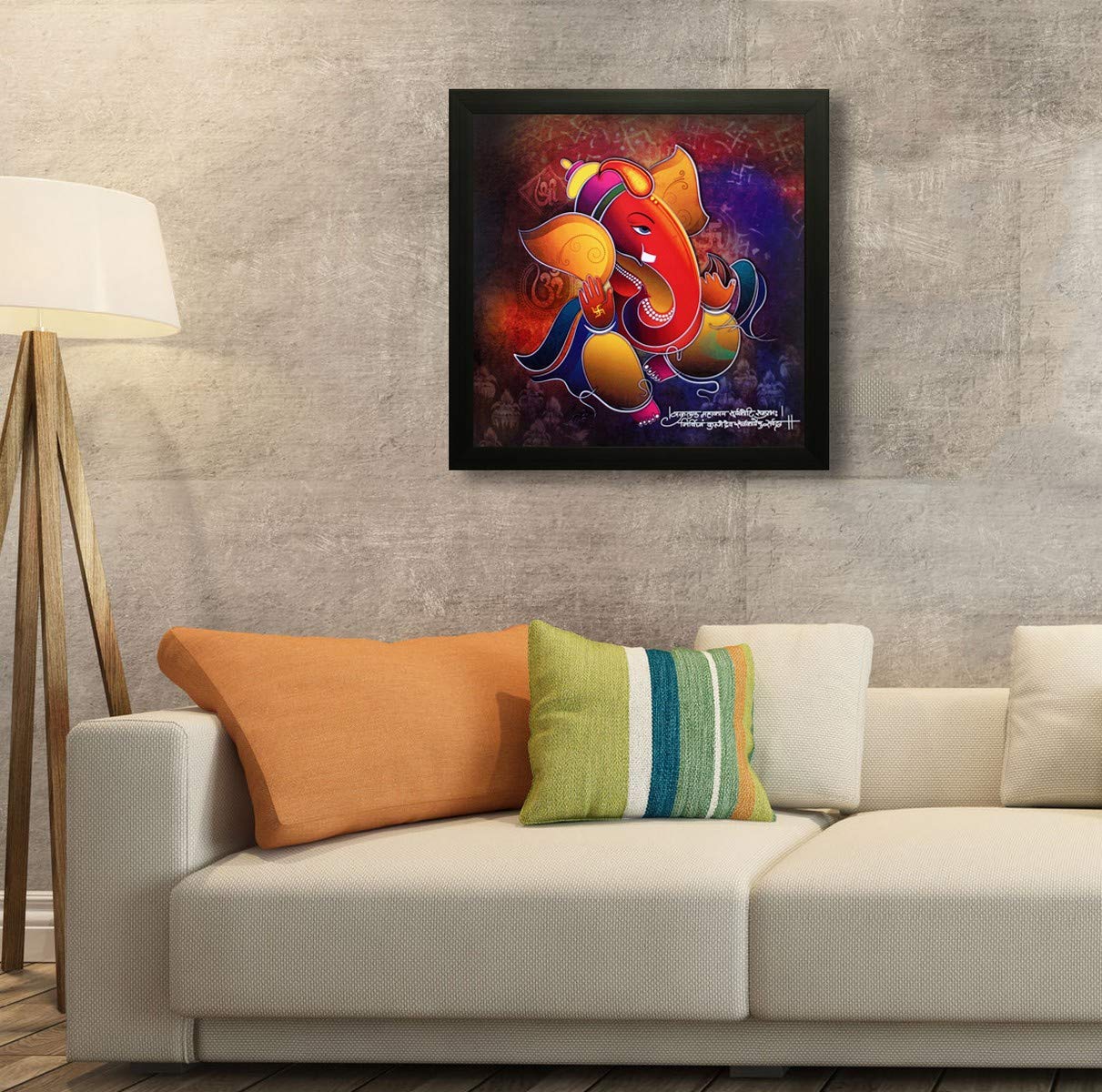 NOBILITY Ganesh Framed Painting Ganesha Wall Art Decor Statue Idol Decoration for Home Living Room Office Wedding Return Gift Items friends family