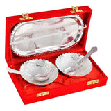 NOBILITY Bowl Spoon Tray Set Silver Plated Dry Fruits Dessert Serving Set Diwali Christmas Eid Wedding Return Gifts Friends Family Home Decorative Housewarming Corporate Gift tems