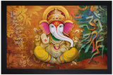 NOBILITY Ganesha Framed Painting Ganesh Wall Art Decor Statue Idol Decoration for Home, Living Room, Office, Diwali Gift for friends or family