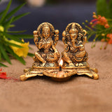 NOBILITY Ganesha Lakshmi Statue Idol Showpiece with Diya for Diwali, Home, Temple, Office, Mandir, Temple Gift Items